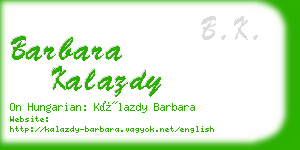 barbara kalazdy business card